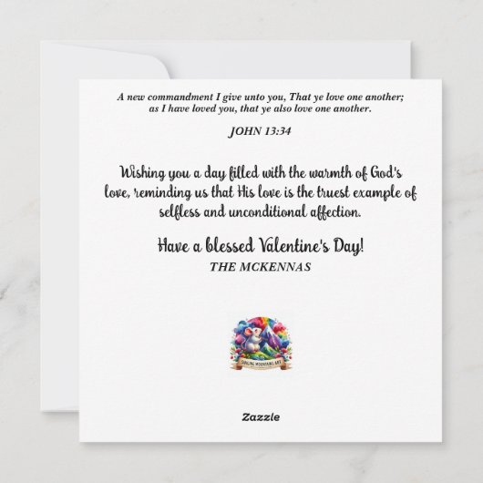 Valentijnsdag Mouse Liefde Schrift Christelijk Feestdagenkaart (Achterkant)