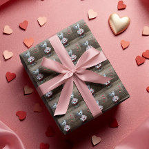 Valentijnsdag Mouse Red Hearts Rustic Wood