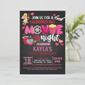 Valentijnsdag Movie Night Invitation Kaart (Staand voorkant)
