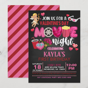 Valentijnsdag Movie Night Invitation Kaart