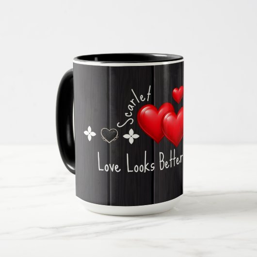 Valentijnsdag Mugs met Aangepaste Namen en Quotes Mok (Voorkant links)