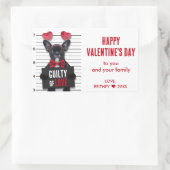 Valentijnsdag Mugshot Guilty Love Dog Funny Rechthoekige Sticker (Tas)