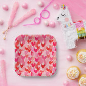 Valentijnsdag Multi Harten Patroon Liefde Papieren Bordje (Feest)
