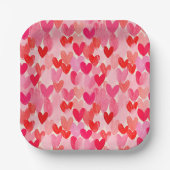 Valentijnsdag Multi Hearts Patroon Liefde Papieren Bordje (Voorkant)