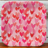 Valentijnsdag Multi Hearts Patroon Liefde Papieren Bordje