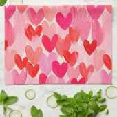 Valentijnsdag Multi Hearts Patroon Liefde Theedoek (Gevouwen)