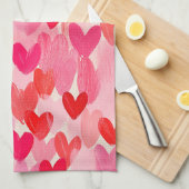 Valentijnsdag Multi Hearts Patroon Liefde Theedoek (Quarter Fold)