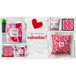 Valentijnsdag Multi Hearts Patroon Liefde Theedoek