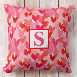 Valentijnsdag Multi Hearts Pattern Love Monogram Kussen