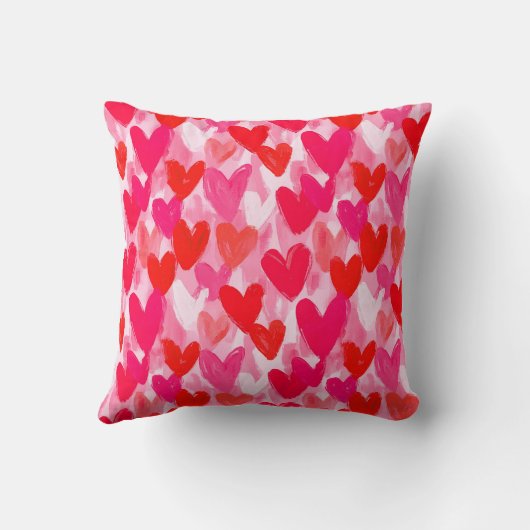 Valentijnsdag Multi Hearts Pattern Love Pink Kussen (Achterkant)