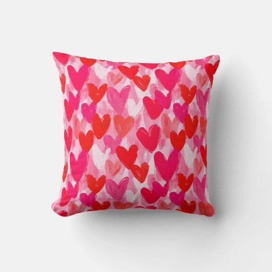 Valentijnsdag Multi Hearts Pattern Love Pink Kussen (Voorkant)