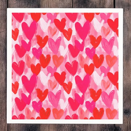 Valentijnsdag Multi Hearts Pattern Love Pink Servet