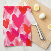 Valentijnsdag Multi Hearts Pattern Love Pink Theedoek (Quarter Fold)
