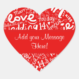 Valentijnsdag Multi Word Art - Aanpassen Hart Sticker