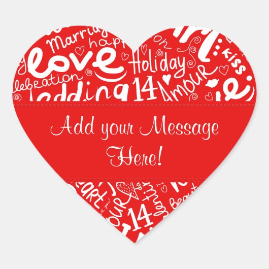 Valentijnsdag Multi Word Art - Aanpassen Hart Sticker (Voorkant)