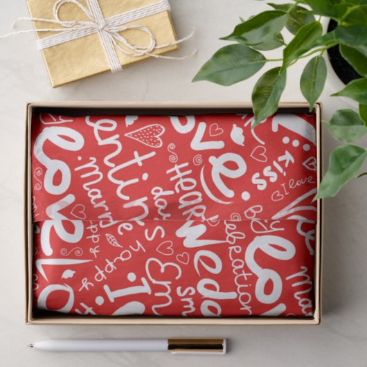Valentijnsdag Multi Word Art Tissuepapier (Geschenk)