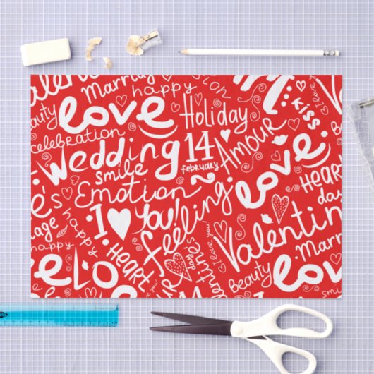Valentijnsdag Multi Word Art Tissuepapier (Craft)