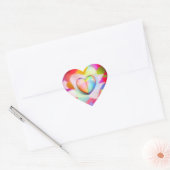 Valentijnsdag multicolored love harts sticker (Envelop)