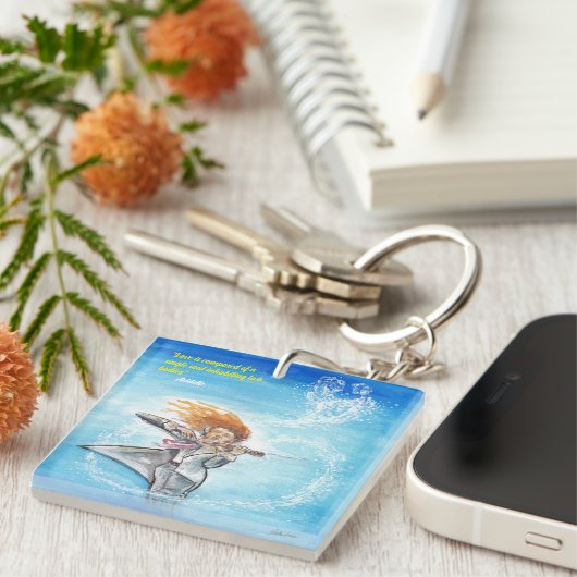 Valentijnsdag Music Souls Mooie quote Sleutelhanger (Voorkant Rechts)