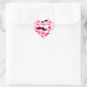 Valentijnsdag Mustaches Love and Kisses Hart Sticker (Tas)