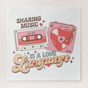 Valentijnsdag Muziek Delen Is Een Liefdestaal Legpuzzel