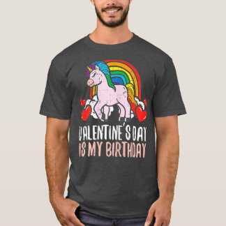 Valentijnsdag My Birthday Unicorn Cute Bday Party T-shirt