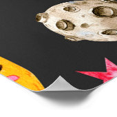 Valentijnsdag naadloos met katten, sterren poster (Hoek)