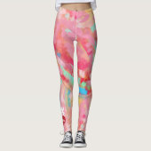 Valentijnsdag Naam toevoegen Cupid Heart Pink Red Leggings (Voorkant)