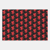 Valentijnsdag Namen Cupido Harten Rood Wit 3 Inpakpapier Vel (Voorkant)