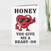 Valentijnsdag Naughty Heart Funny Happy Birthday Bedankkaart (Voorkant)