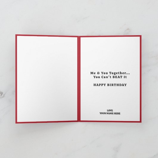 Valentijnsdag Naughty Heart Funny Happy Birthday Bedankkaart (Binnen)