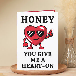 Valentijnsdag Naughty Heart Funny Happy Birthday Bedankkaart