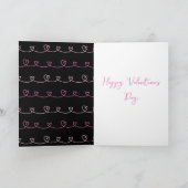 Valentijnsdag neonkrabbelen harttekening kaart (Binnen)