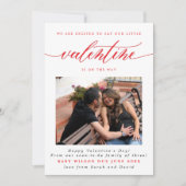 Valentijnsdag New Baby Foto Zwangerschap Aankondiging (Voorkant)