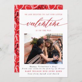 Valentijnsdag New Baby Foto Zwangerschap Aankondiging