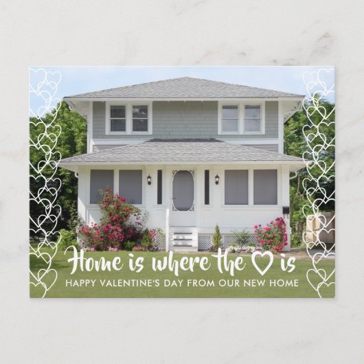 Valentijnsdag New Home Address Photo Moving Aankondigingskaart (Voorkant)