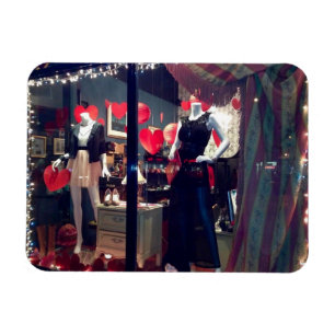 Valentijnsdag New York Boutique Window Hearts Magneet