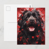 Valentijnsdag Newfoundlander Briefkaart (Voorkant / Achterkant)
