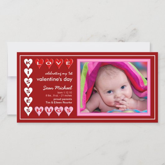 Valentijnsdag - Nieuwe Baby Aankondiging (Voorkant)