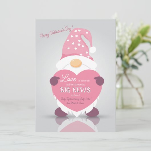 Valentijnsdag Nieuws Zwangerschap Aankondiging (Staand voorkant)