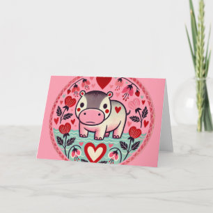 Valentijnsdag Nijlpaard Hippopotamus Kaart