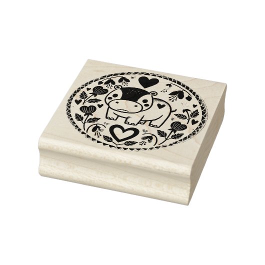 Valentijnsdag nijlpaard rubberstempel (Stempel)