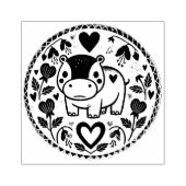 Valentijnsdag nijlpaard rubberstempel (Afrduk)