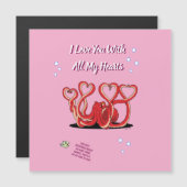 Valentijnsdag Octopus Harten Magnetische Kaart (Voorkant / Achterkant)