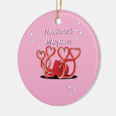 Valentijnsdag Octopus Hearts Keramisch Ornament (Links)