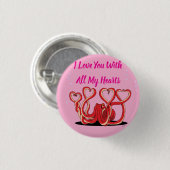 Valentijnsdag Octopus Hearts Ronde Button 3,2 Cm (Voorkant /achterkant)