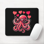 Valentijnsdag-octopus met hartballonnen-octopus muismat (Met muis)