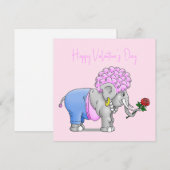 Valentijnsdag Olifant Feestdagenkaart (Voorkant / Achterkant)