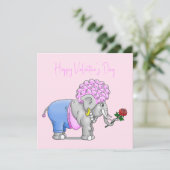 Valentijnsdag Olifant Feestdagenkaart (Staand voorkant)