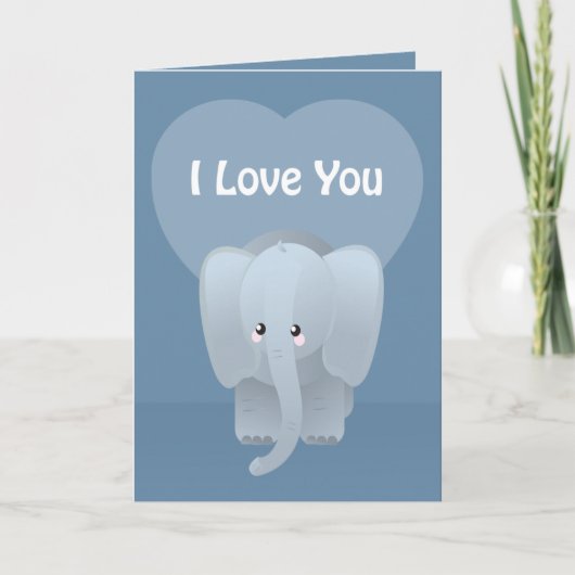 Valentijnsdag olifant hou van je grote groet feestdagen kaart (Voorkant)
